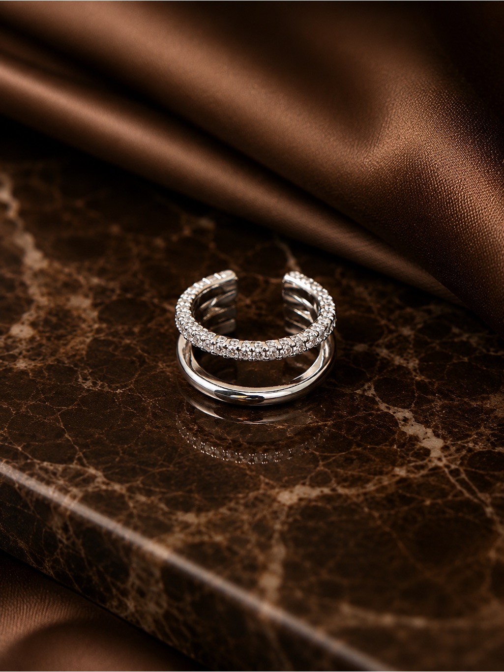 Imperial White Gold Pav Ear Cuff